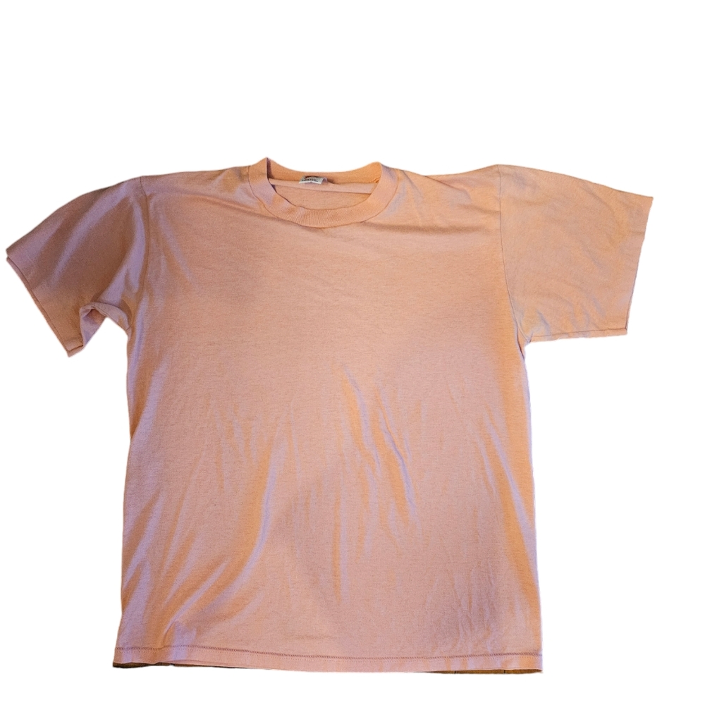Vintage Salmon Pink Single Stitch Blank Shirt XL Jerzees